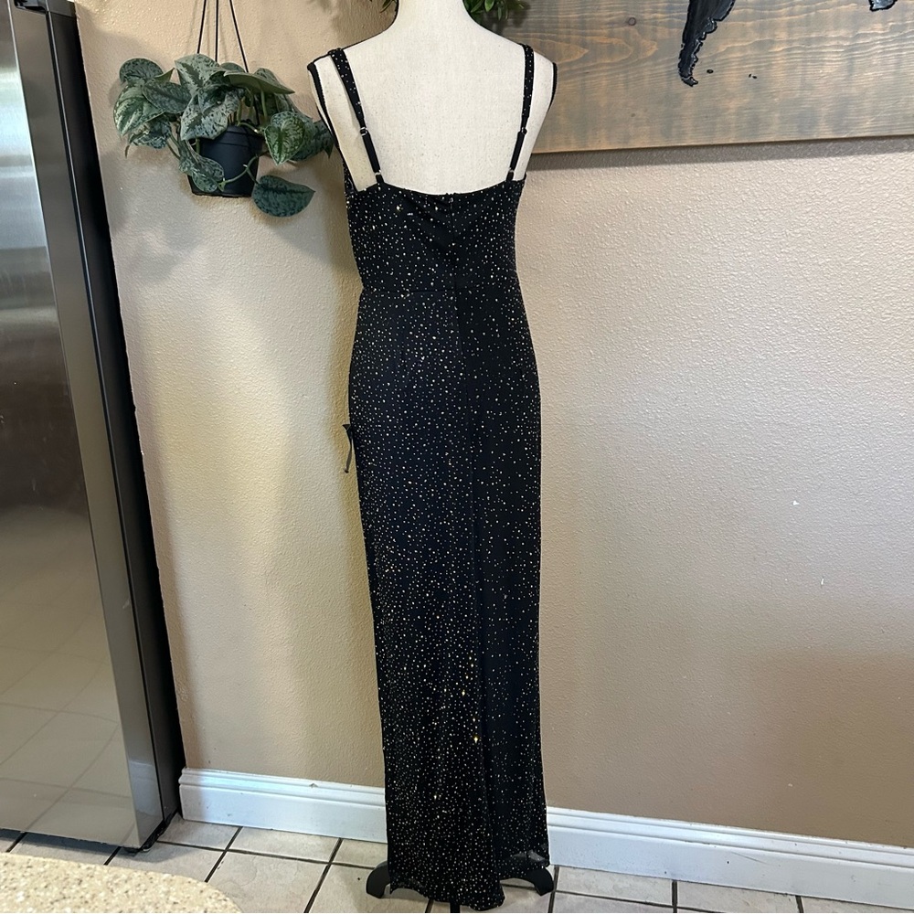 NWT Lulus A-Lister Black Rhinestone Bustier Maxi Dress - Picture 5 of 11